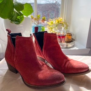 Red Suede Booties